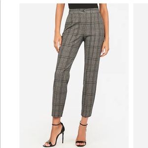High waisted ankle plaid pants